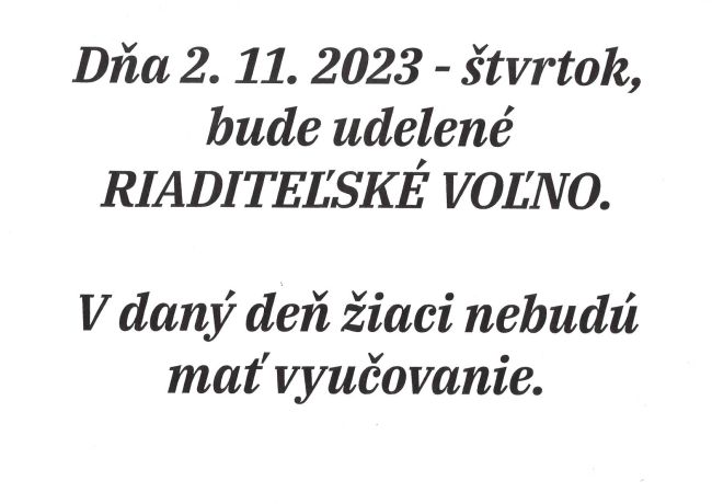 Riaditeľské voľno