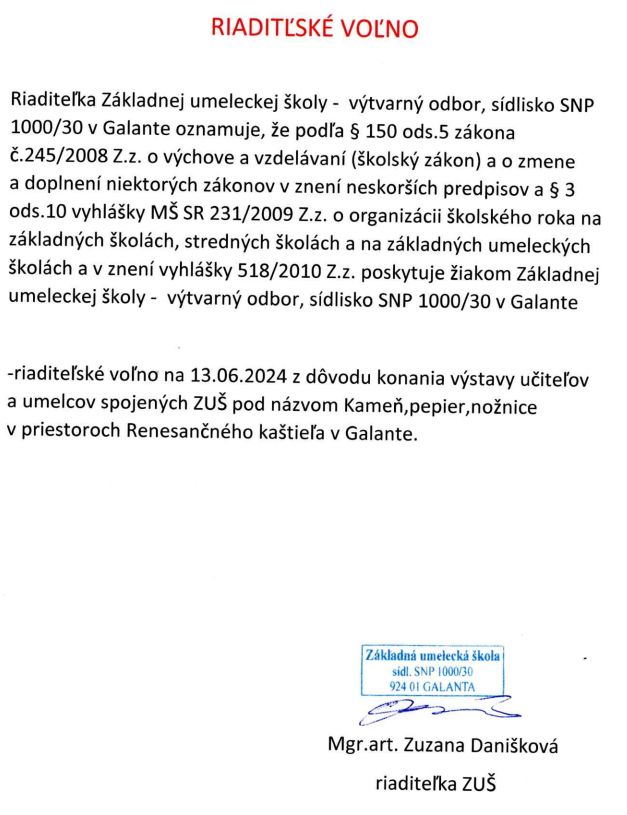 RIADITEĽSKÉ VOĽNO
